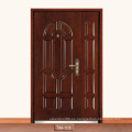 Entrada de villa Puerta de hierro Diseño de madera de madera Green Lacques blindados Double puerta blindada